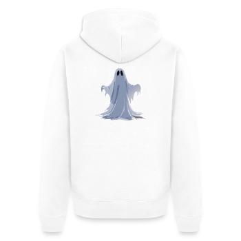 Fantôme effrayant d'Halloween - Veste à capuche bio Premium Unisexe - blanc - Dos - Thijin (182cm)