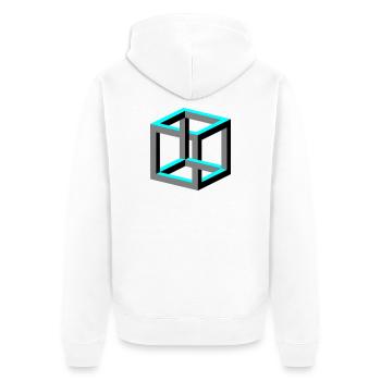 Cube - Unisex Premium Organic Zip Hoodie - white - Back - Thijin (182cm)