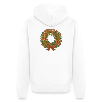 Couronne festive de champignons - Veste à capuche bio Premium Unisexe - blanc - Dos - Thijin (182cm)