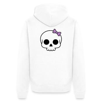 Cute skull with bow | Girly Goth - Unisex Premium Organic Zip Hoodie - white - Back - Thijin (182cm)