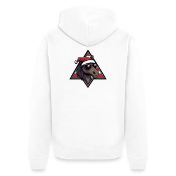 Christmas donkey with sunglasses - Unisex Premium Organic Zip Hoodie - white - Back - Thijin (182cm)