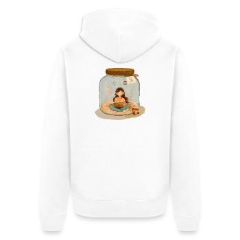 JarLoFi Girl 1 - Veste à capuche bio Premium Unisexe - blanc - Dos - Thijin (182cm)