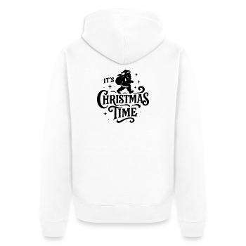 Christmas time Xmas weihnachten rock'n roll Santa  - Unisex Premium Bio Zip Hoodie - Weiß - Hinten - Thijin (182cm)