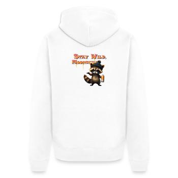 Raccoon Lunar Graffiti - Unisex Premium Organic Zip Hoodie - white - Back - Thijin (182cm)