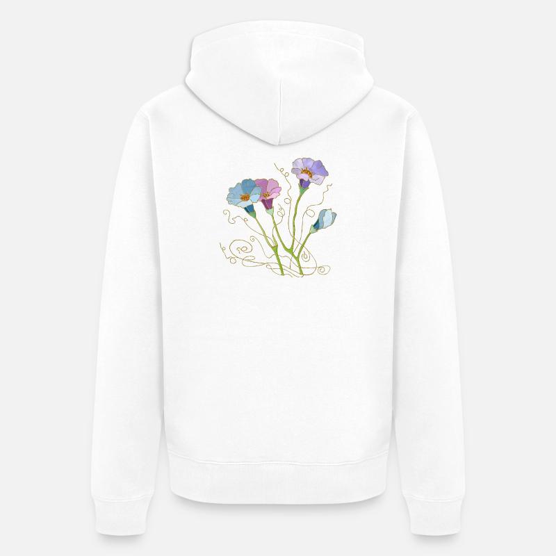 Fleur - Veste à capuche bio Premium Unisexe - blanc