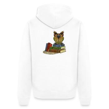 Eulenvogel - Unisex Premium Bio Zip Hoodie - Weiß - Hinten - Thijin (182cm)