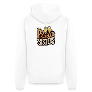 Prosecco Sisters Vintage Sunset Sparkling Wine Party - Unisex Premium Organic Zip Hoodie - white - Back - Thijin (182cm)