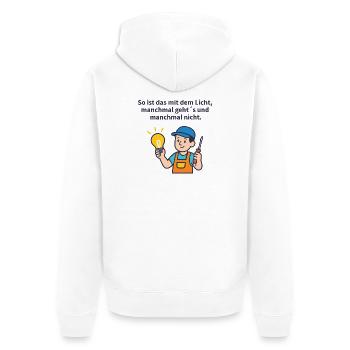 Light tinkerer: screwdriver & light bulb - Unisex Premium Organic Zip Hoodie - white - Back - Thijin (182cm)