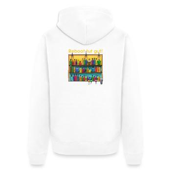 Reboot Barpalette: Bunte Spirituosen - Unisex Premium Bio Zip Hoodie - Weiß - Hinten - Thijin (182cm)