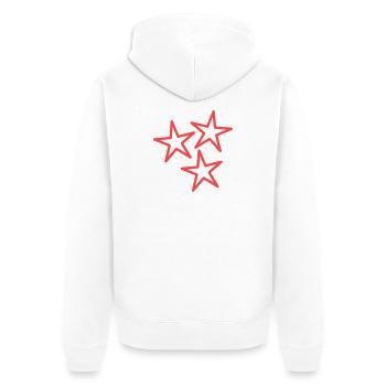 STAR. VALENTINSTAG. HERZ. ICH LIEBE DICH. ICH LIEBE - Unisex Premium Bio Zip Hoodie - Weiß - Hinten - Thijin (182cm)