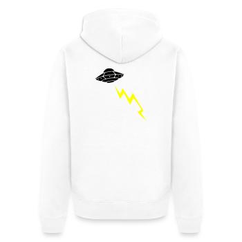 Invasion d’OVNIs, attaque éclair Vector extraterrestre - Veste à capuche bio Premium Unisexe - blanc - Dos - Thijin (182cm)