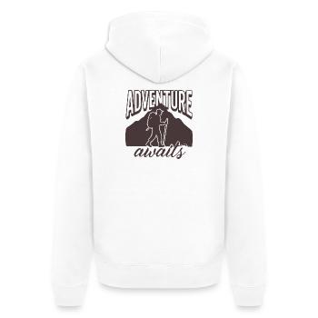 Bergwanderung Abenteuerpfad - Unisex Premium Bio Zip Hoodie - Weiß - Hinten - Thijin (182cm)