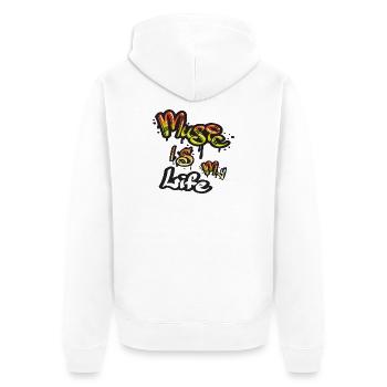 Music Is Life Graffiti - Veste à capuche bio Premium Unisexe - blanc - Dos - Thijin (182cm)