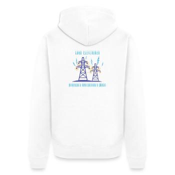 Lord Électricien, Souverain de la Magie Invisible - Veste à capuche bio Premium Unisexe - blanc - Dos - Thijin (182cm)