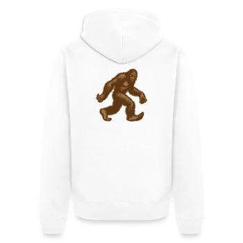 Sasquatch Bigfoot-Wandern - Unisex Premium Bio Zip Hoodie - Weiß - Hinten - Thijin (182cm)