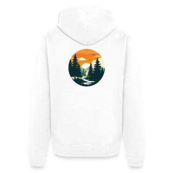 Sunset in the forest landscape panorama - Unisex Premium Organic Zip Hoodie - white - Back - Thijin (182cm)