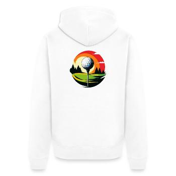Golfball Golfplatz Golftee Landschaft Golf Motiv - Unisex Premium Bio Zip Hoodie - Weiß - Hinten - Thijin (182cm)