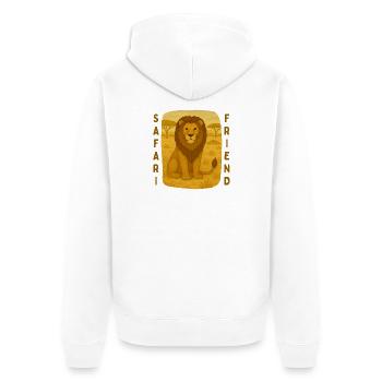 Lion, ami du safari - Veste à capuche bio Premium Unisexe - blanc - Dos - Thijin (182cm)