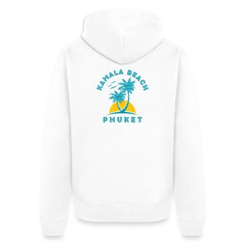 Kamala Beach Phuket Sonnenuntergangspalme - Unisex Premium Bio Zip Hoodie - Weiß - Hinten - Thijin (182cm)