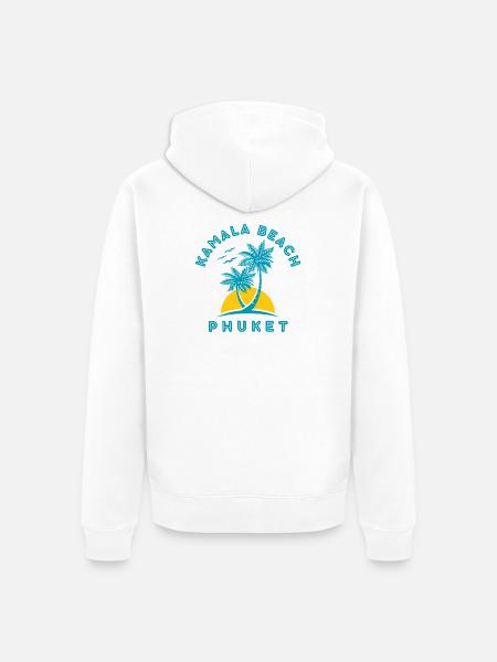 Kamala Beach Phuket Sunset Palm - Unisex Premium Organic Zip Hoodie - white