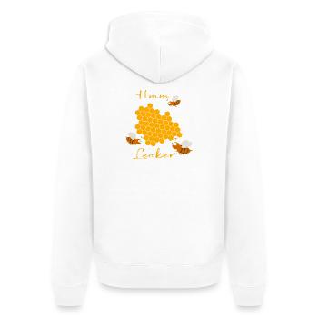 Bienen mit Bienenwabe - Unisex Premium Bio Zip Hoodie - Weiß - Hinten - Thijin (182cm)