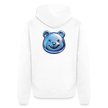 Süßer Bär mit metallischen Reflexionen - Unisex Premium Bio Zip Hoodie - Weiß - Hinten - Thijin (182cm)