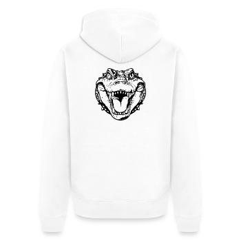 Tête de crocodile de couleur unie Motif de tête de crocodile noire - Veste à capuche bio Premium Unisexe - blanc - Dos - Thijin (182cm)