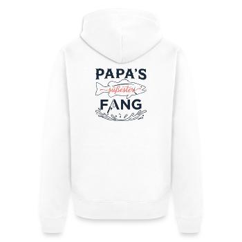 Papas süßester Fang - Angler Baby & Kind Design - Unisex Premium Bio Zip Hoodie - Weiß - Hinten - Thijin (182cm)