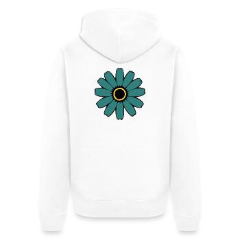 Fleur de Fleurs Bleues Turquoise Cadeau Fleur Fleur Mère - Veste à capuche bio Premium Unisexe - blanc - Dos - Thijin (182cm)