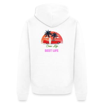 Cruise Life Best Life – T-Shirt für Kreuzfahrtliebhaber - Unisex Premium Bio Zip Hoodie - Weiß - Hinten - Thijin (182cm)