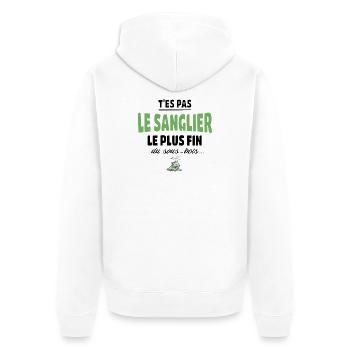 T’es pas le sanglier le plus fin du sous-bois - Veste à capuche bio Premium Unisexe - blanc - Dos - Thijin (182cm)