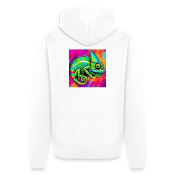 chameleon - Unisex Premium Organic Zip Hoodie - white - Back - Thijin (182cm)