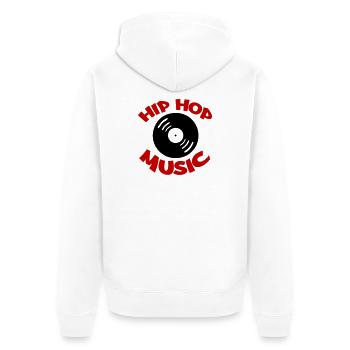 Logo de la musique hip-hop - Veste à capuche bio Premium Unisexe - blanc - Dos - Thijin (182cm)