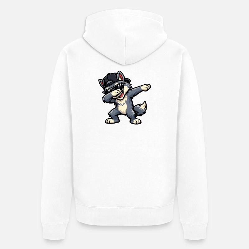 Loup Dab - Veste à capuche bio Premium Unisexe - blanc