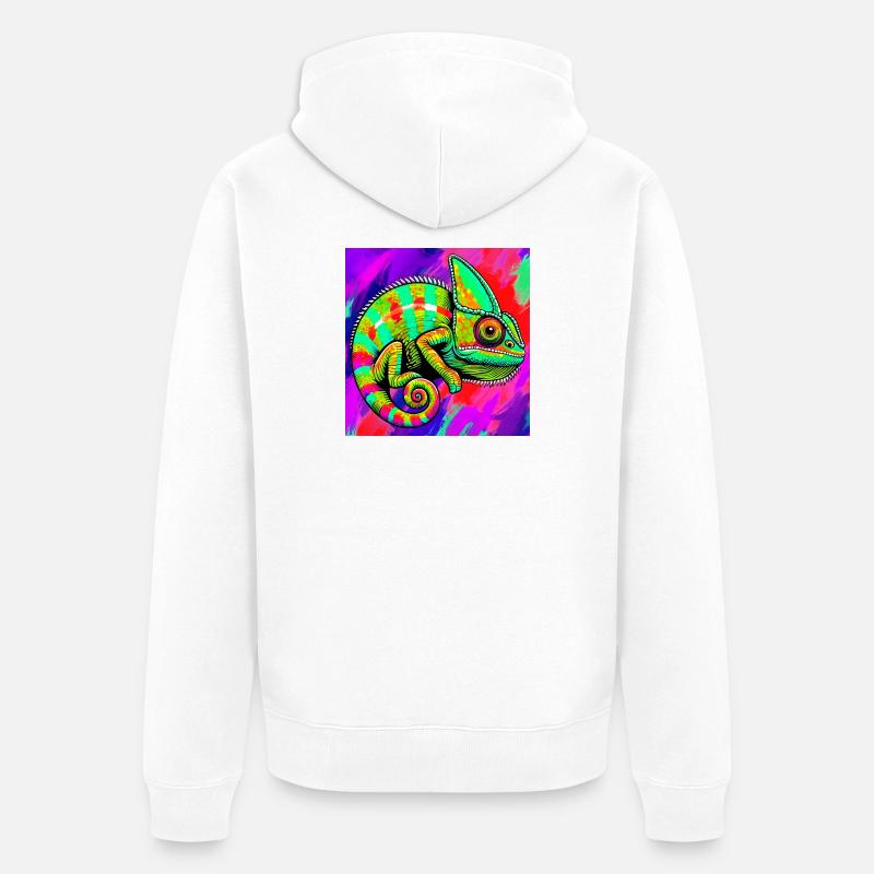 caméléon - Veste à capuche bio Premium Unisexe - blanc