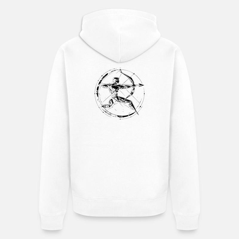 Signe du Sagittaire – But & Liberté - Veste à capuche bio Premium Unisexe - blanc