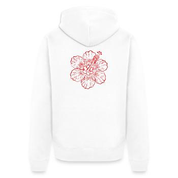 Hawaiian Flower Hibiscus Hibiscus Blossom Holiday Gift - Unisex Premium Organic Zip Hoodie - white - Back - Thijin (182cm)