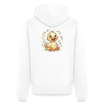 Portrait du poussin fleur - Veste à capuche bio Premium Unisexe - blanc - Dos - Thijin (182cm)