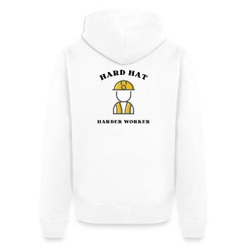 Silhouette du Héros du Chantier - Veste à capuche bio Premium Unisexe - blanc - Dos - Thijin (182cm)