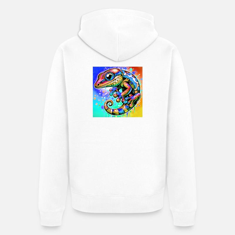 Gecko - Veste à capuche bio Premium Unisexe - blanc