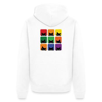Mois de la Fierté LGBT - L’amour, c’est l’amour des chats - Veste à capuche bio Premium Unisexe - blanc - Dos - Thijin (182cm)