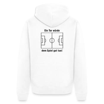 Ein Tor würde dem Spiel gut tun - Unisex Premium Bio Zip Hoodie - Weiß - Hinten - Thijin (182cm)