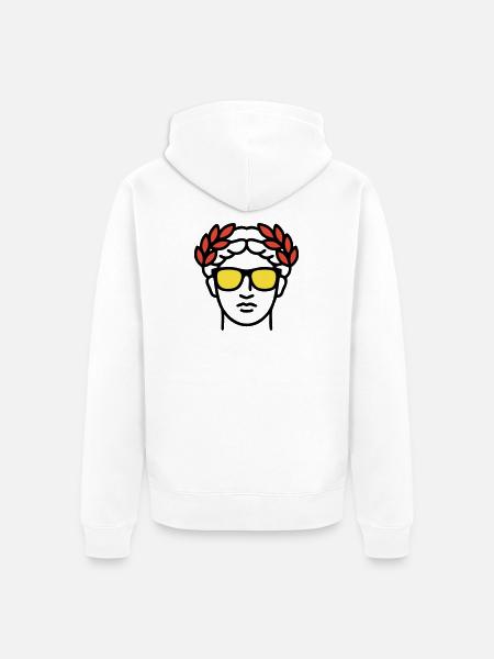 Roman Statue Sunglasses Ancient Art - Unisex Premium Organic Zip Hoodie - white