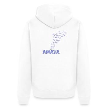 Geschenk für Amaya - Unisex Premium Bio Zip Hoodie - Weiß - Hinten - Thijin (182cm)