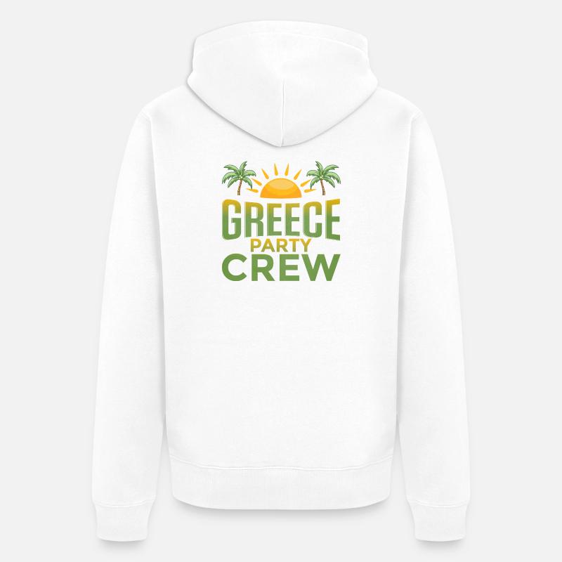 Équipe du parti grec - Veste à capuche bio Premium Unisexe - blanc