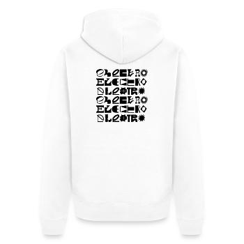 Electro music typography logo design - Unisex Premium Organic Zip Hoodie - white - Back - Thijin (182cm)