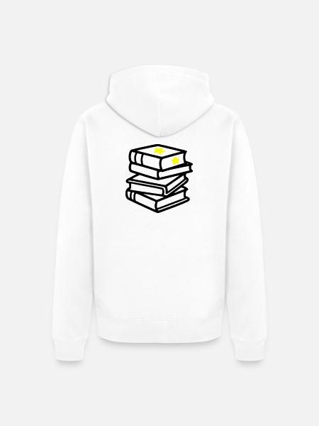 Bücherstapel Stern Fantasy Lesen Buchclub - Unisex Premium Bio Zip Hoodie - Weiß