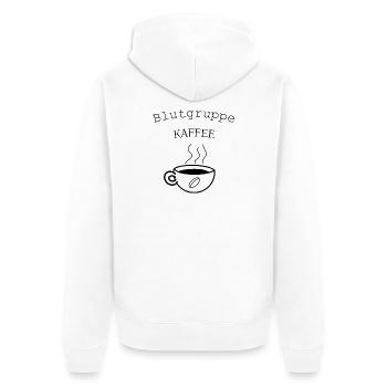 Blutgruppe Kaffee 2 - Unisex Premium Bio Zip Hoodie - Weiß - Hinten - Thijin (182cm)