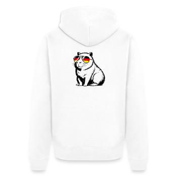 Capybara Deutschland Fan - Unisex Premium Bio Zip Hoodie - Weiß - Hinten - Thijin (182cm)