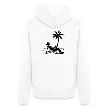 Sommer Relaxen Urlaub - Unisex Premium Bio Zip Hoodie - Weiß - Hinten - Thijin (182cm)